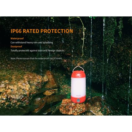 Fenix CL26RRED - LED Hämardatav kaasaskantav laetav lamp LED/USB/2xCR123A IP66 400 läikiv 400 h 2600 mAh oranž