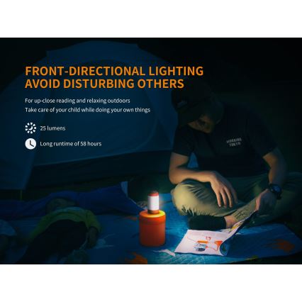 Fenix CL26RRED - LED Hämardatav kaasaskantav laetav lamp LED/USB/2xCR123A IP66 400 läikiv 400 h 2600 mAh oranž