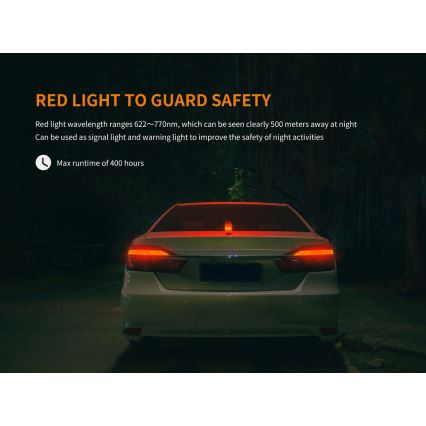 Fenix CL26RRED - LED Hämardatav kaasaskantav laetav lamp LED/USB/2xCR123A IP66 400 läikiv 400 h 2600 mAh oranž