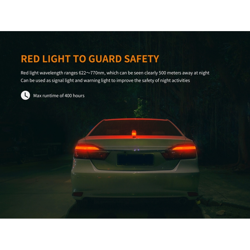 Fenix CL26RRED - LED Hämardatav kaasaskantav laetav lamp LED/USB/2xCR123A IP66 400 läikiv 400 h 2600 mAh oranž