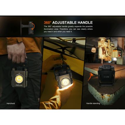 Fenix CL27RGRE - LED Hämardatav laetav valgusti LED/USB IP66 1600 lm 285 h