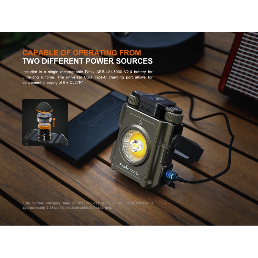 Fenix CL27RGRE - LED Hämardatav laetav valgusti LED/USB IP66 1600 lm 285 h