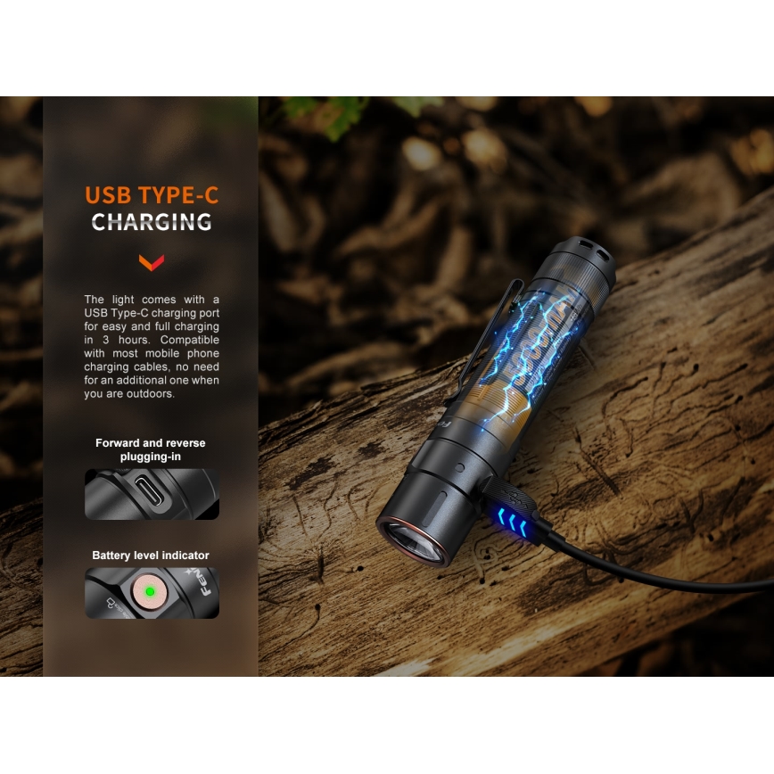 Fenix E35RSETAODS - LED Hämardatav laetav taskulamp LED/USB IP68 3100 lm 69 h + diffuser 26,5mm