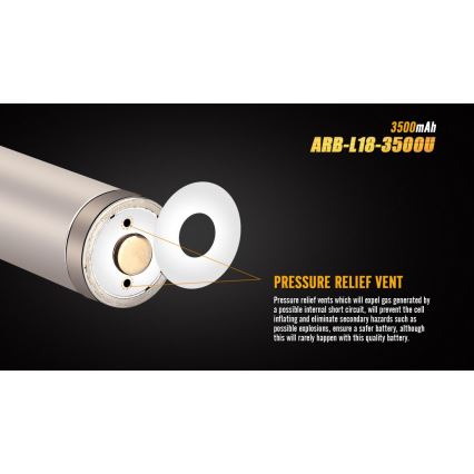 Fenix FE18650LI35USB - 1 tk Laetav USB-aku, 3,6 V, 3500 mAh