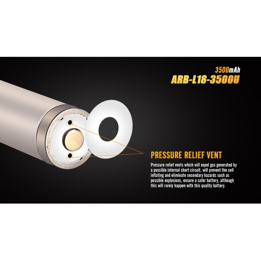 Fenix FE18650LI35USB - 1 tk Laetav USB-aku, 3,6 V, 3500 mAh