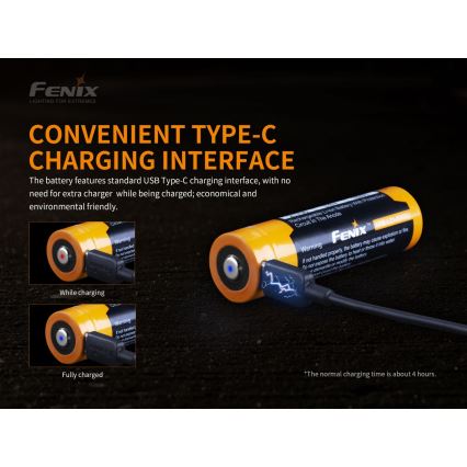Fenix FE21700USB - 1 tk Laetav USB-aku, 3,6V, 5000 mAh