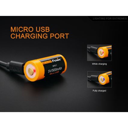 Fenix FERCR123ALIIONUP - 1 tk Laetav USB/3,6V 700 mAh
