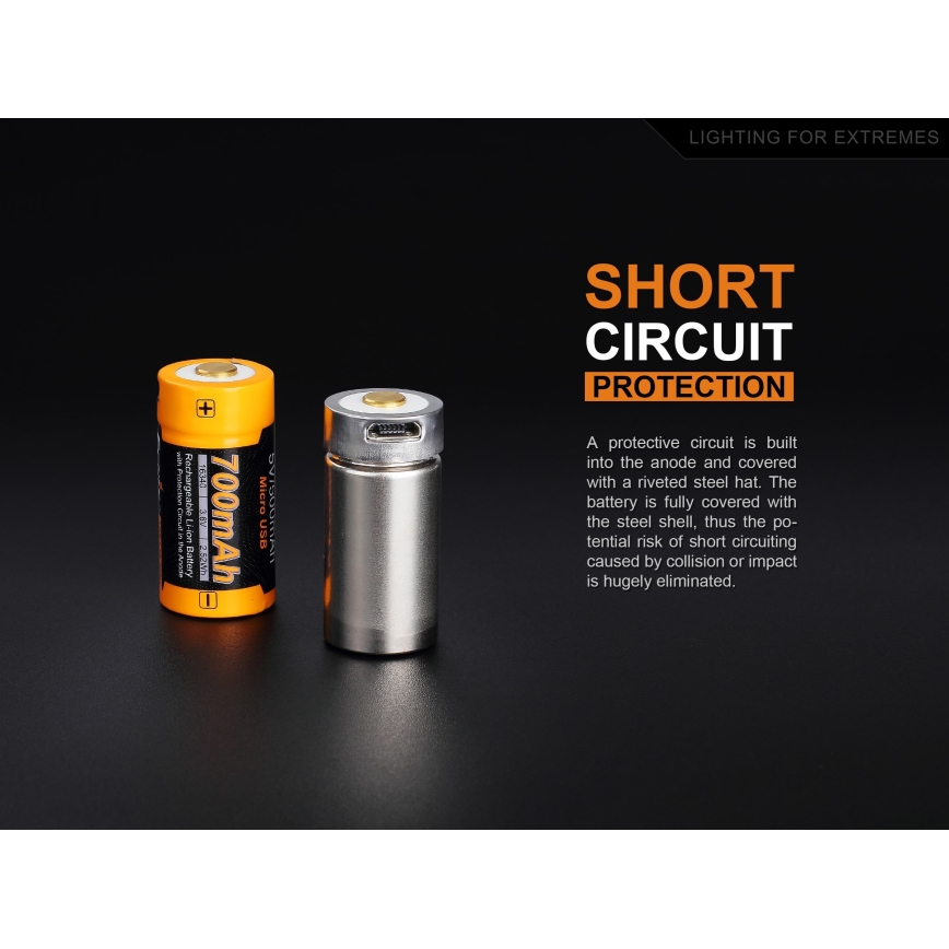 Fenix FERCR123ALIIONUP - 1 tk Laetav USB/3,6V 700 mAh