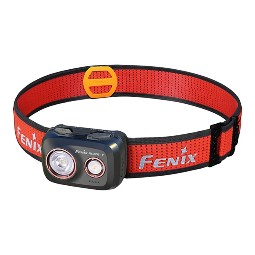 Fenix HL32RTBLCK - LED Laetav pealamp LED/USB/3xAAA IP66 800 läikiv 300 h 1900 mAh must/oranž