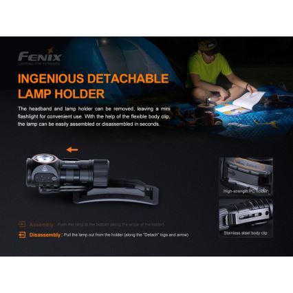 Fenix HM50RV20 - LED Laetav pealamp 3xLED/USB/1xCR123A IP68 700 läikiv 120 h 700 mAh