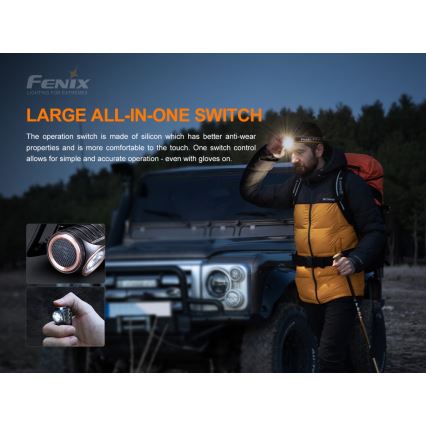 Fenix HM50RV20 - LED Laetav pealamp 3xLED/USB/1xCR123A IP68 700 läikiv 120 h 700 mAh