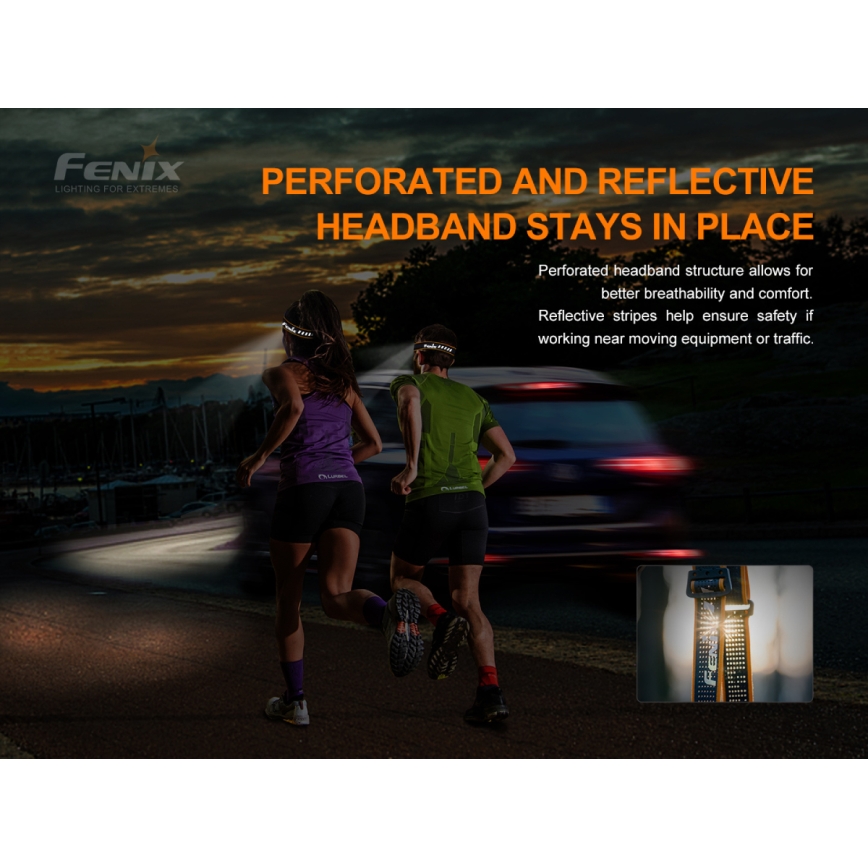 Fenix HM50RV20 - LED Laetav pealamp 3xLED/USB/1xCR123A IP68 700 läikiv 120 h 700 mAh