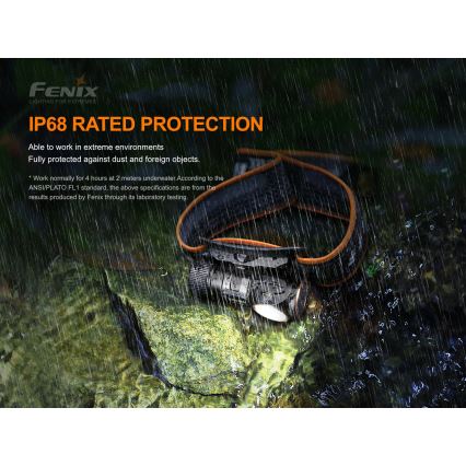 Fenix HM51RV20 - LED Laetav pealamp 3xLED/1xCR123A/USB IP68 700 läikiv 120 h 700 m