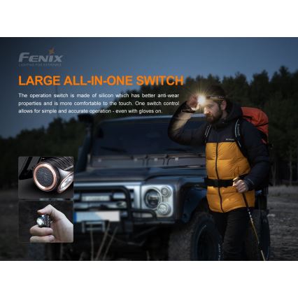 Fenix HM51RV20 - LED Laetav pealamp 3xLED/1xCR123A/USB IP68 700 läikiv 120 h 700 m