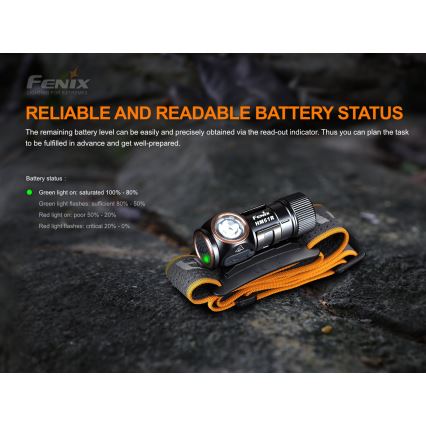 Fenix HM51RV20 - LED Laetav pealamp 3xLED/1xCR123A/USB IP68 700 läikiv 120 h 700 m