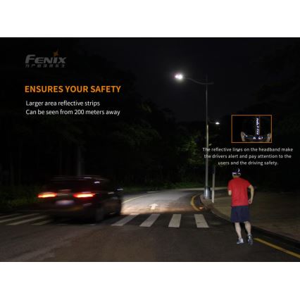 Fenix HM65R - LED Laetav pealamp 2xLED/USB/2xCR123A IP68 1400 läikiv 300 h 3400 mAh