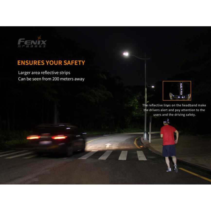 Fenix HM65R - LED Laetav pealamp 2xLED/USB/2xCR123A IP68 1400 läikiv 300 h 3400 mAh