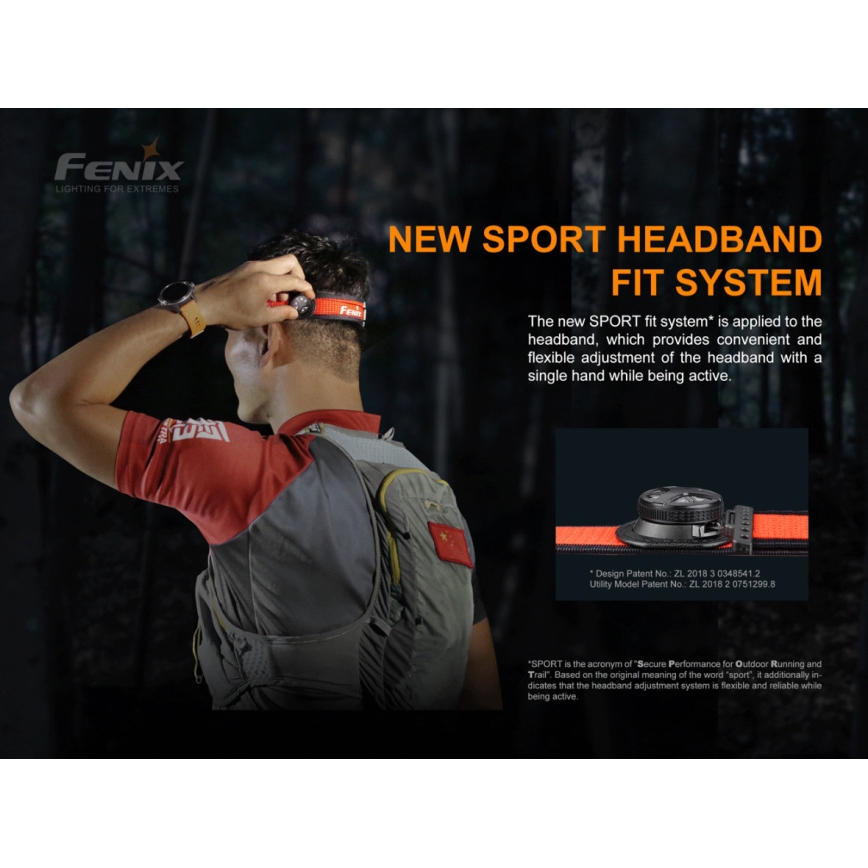 Fenix HM65RTRAIL - LED Taaslaetav pealamp 2xLED/2xCR123A IP68 1500 lm 300 h