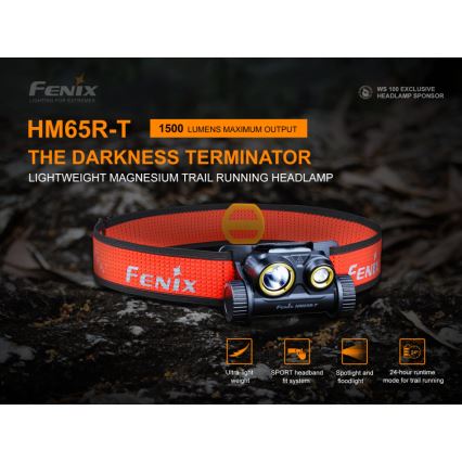 Fenix HM65RTRAIL - LED Taaslaetav pealamp 2xLED/2xCR123A IP68 1500 lm 300 h