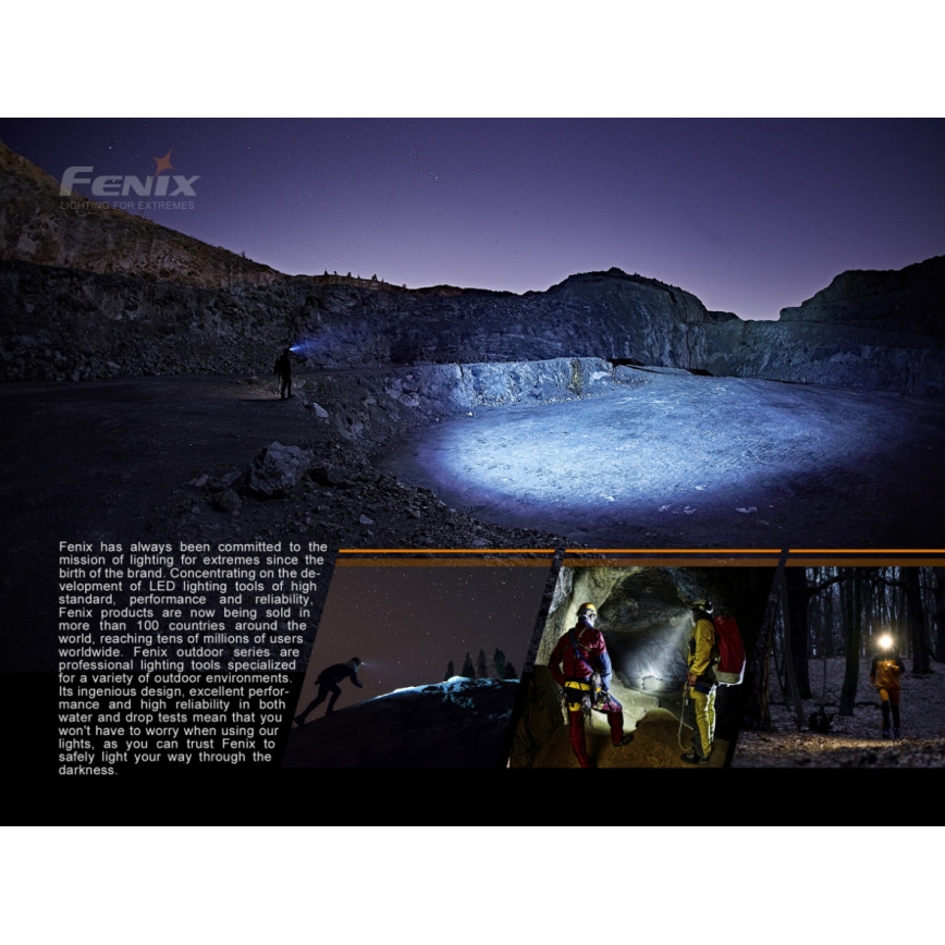 Fenix HM65RTRAIL - LED Taaslaetav pealamp 2xLED/2xCR123A IP68 1500 lm 300 h