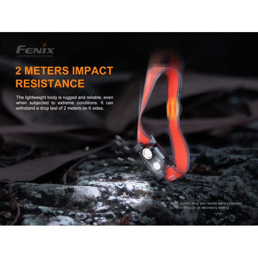 Fenix HM65RTRAIL - LED Taaslaetav pealamp 2xLED/2xCR123A IP68 1500 lm 300 h