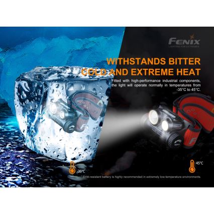 Fenix HM65RTRAIL - LED Taaslaetav pealamp 2xLED/2xCR123A IP68 1500 lm 300 h