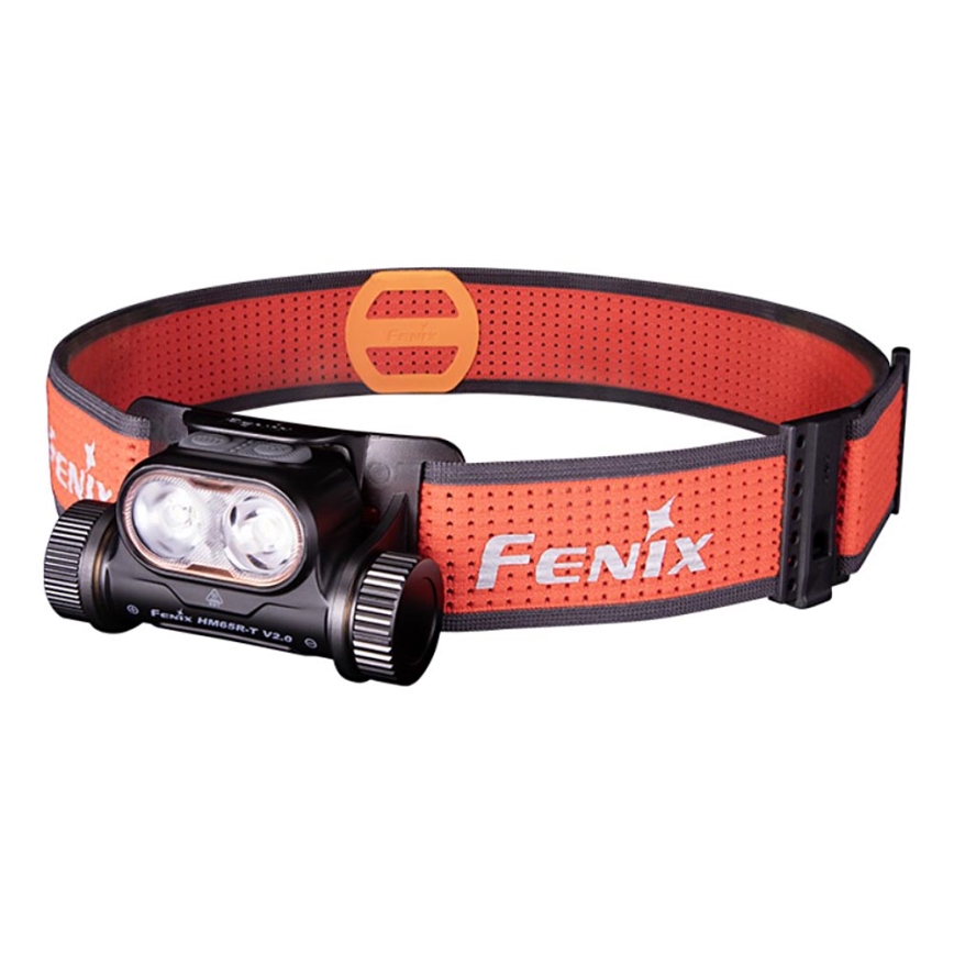 Fenix HM65RTV20BLC- LED Hämardatav laetav pealamp LED/USB/2xCR123A IP68 3400 mAh must/oranž