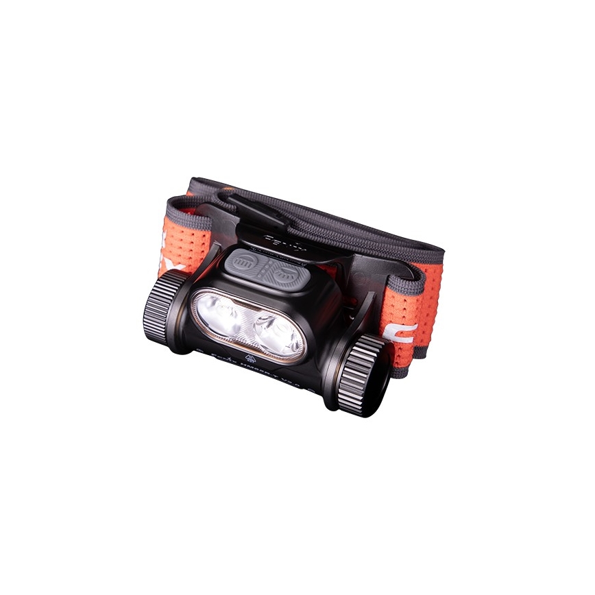 Fenix HM65RTV20BLC- LED Hämardatav laetav pealamp LED/USB/2xCR123A IP68 3400 mAh must/oranž