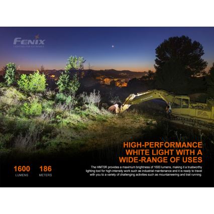 Fenix HM70R - LED Laetav pealamp 4xLED/1x21700 IP68 1600 läikiv 800 h 5000 mAh