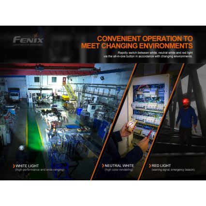 Fenix HM70R - LED Laetav pealamp 4xLED/1x21700 IP68 1600 läikiv 800 h 5000 mAh