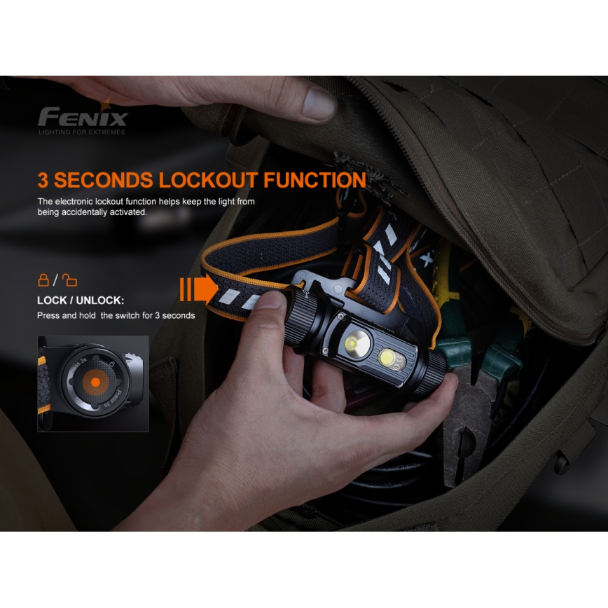 Fenix HM70R - LED Laetav pealamp 4xLED/1x21700 IP68 1600 läikiv 800 h 5000 mAh