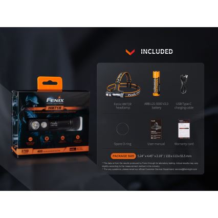 Fenix HM71R - LED Laetav pealamp LED/USB IP68 2700 läikiv 400 h 5000 mAh