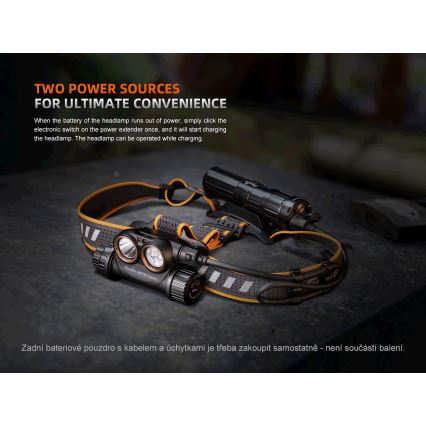 Fenix HM75RTOPAZ - LED Hämardatav laetav pealamp LED/USB IP68 1600 läikiv 210 h 4000 mAh