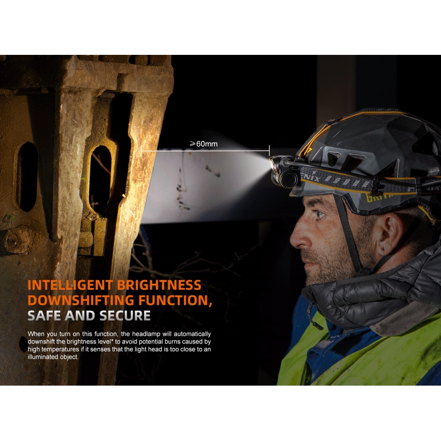 Fenix HM75RTOPAZ - LED Hämardatav laetav pealamp LED/USB IP68 1600 läikiv 210 h 4000 mAh