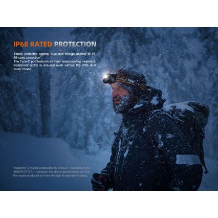 Fenix HM75RTOPAZ - LED Hämardatav laetav pealamp LED/USB IP68 1600 läikiv 210 h 4000 mAh