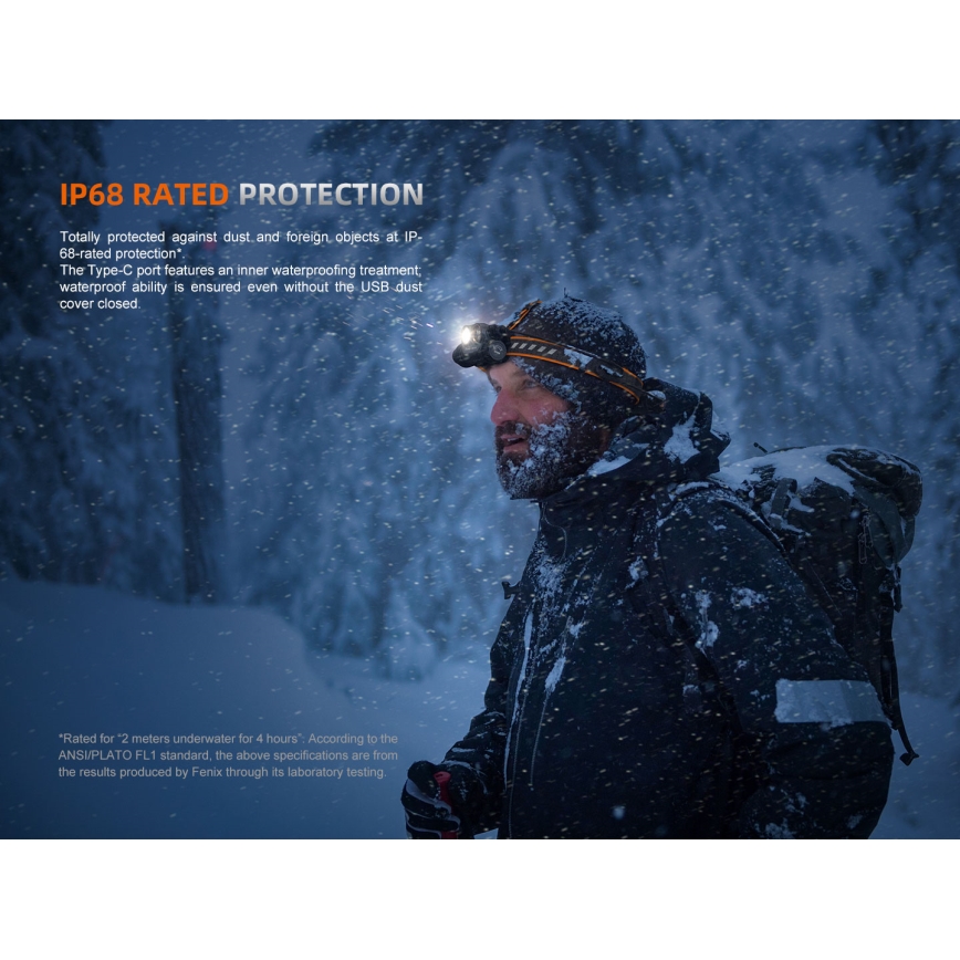 Fenix HM75RTOPAZ - LED Hämardatav laetav pealamp LED/USB IP68 1600 läikiv 210 h 4000 mAh