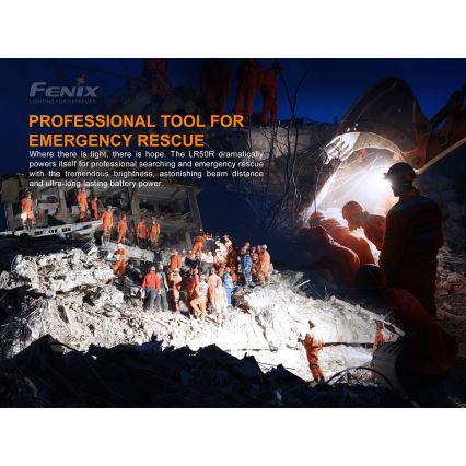 Fenix LR50R - LED Taaslaetav taskulamp 4xLED/USB IP68 12000 58 h