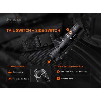 Fenix PD25R - LED Laetav taskulamp LED/USB/1xCR123A IP68 800 lm 70 h 700 mAh