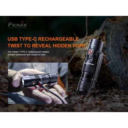 Fenix PD25R - LED Laetav taskulamp LED/USB/1xCR123A IP68 800 lm 70 h 700 mAh