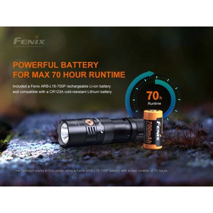 Fenix PD25R - LED Laetav taskulamp LED/USB/1xCR123A IP68 800 lm 70 h 700 mAh