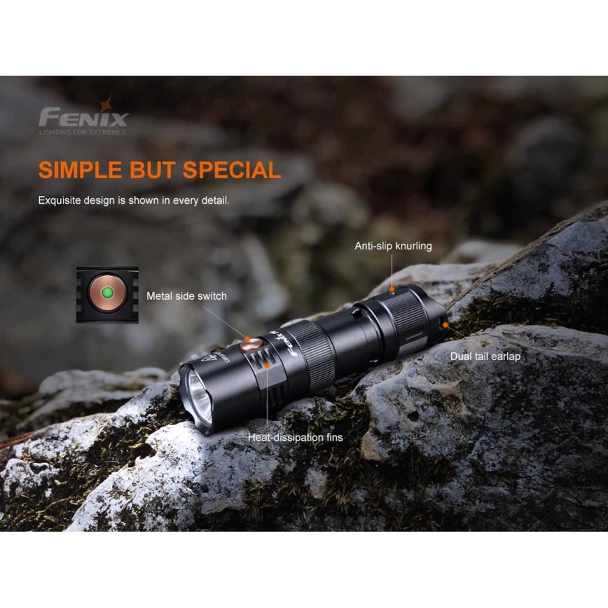 Fenix PD25R - LED Laetav taskulamp LED/USB/1xCR123A IP68 800 lm 70 h 700 mAh