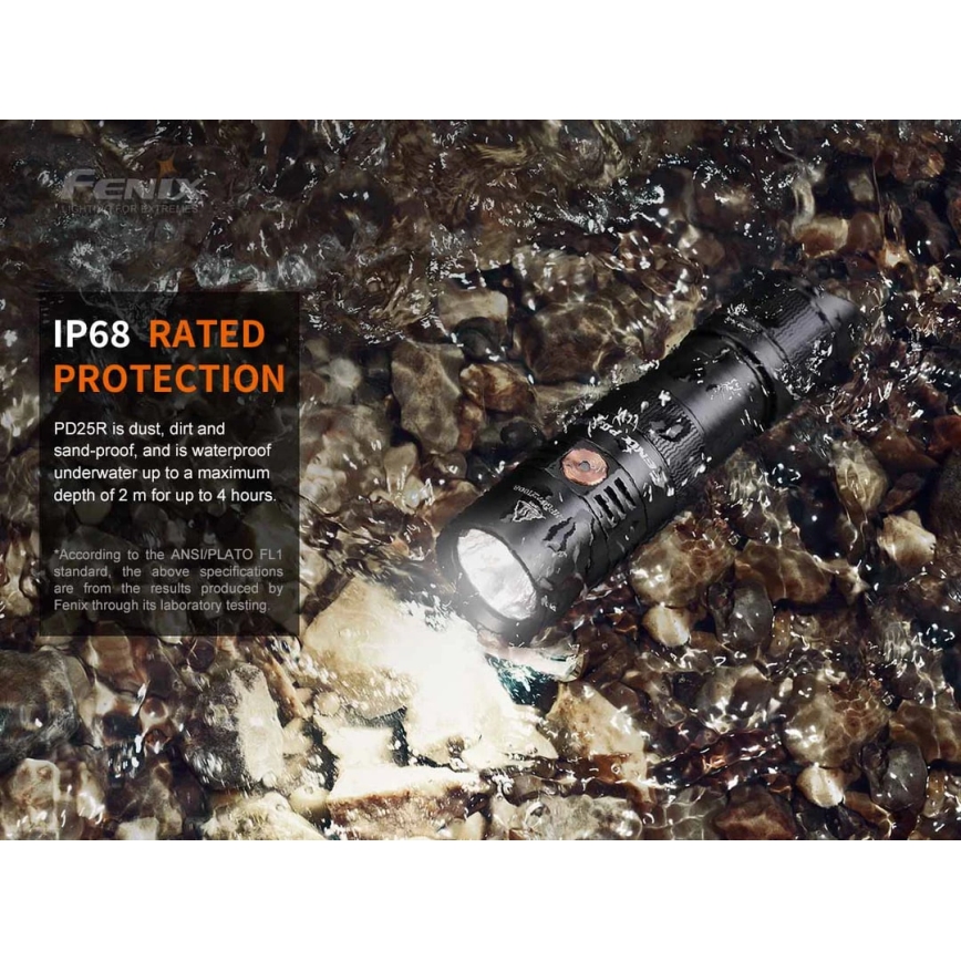 Fenix PD25R - LED Laetav taskulamp LED/USB/1xCR123A IP68 800 lm 70 h 700 mAh