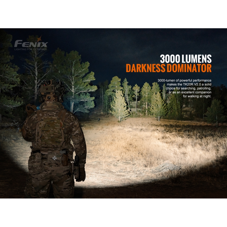 Fenix TK20RV20 - LED Taktikaline taaslaetav taskulamp LED/USB IP68 3000 lm 48 h