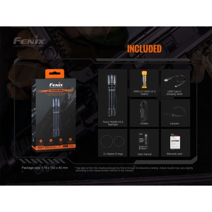 Fenix TK20RV20 - LED Taktikaline taaslaetav taskulamp LED/USB IP68 3000 lm 48 h