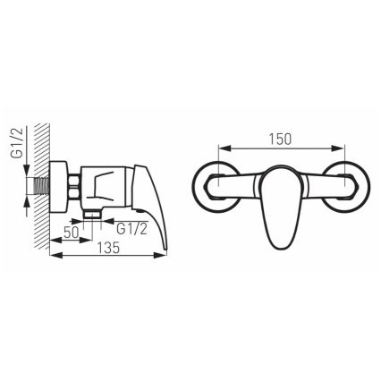FERRO - Dušisegisti ONE läikiv kroom