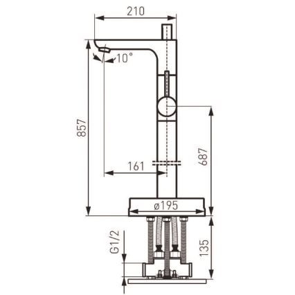 FERRO - Vabalt seisev vannikomplekt koos segistiga FIESTA läikiv kroom