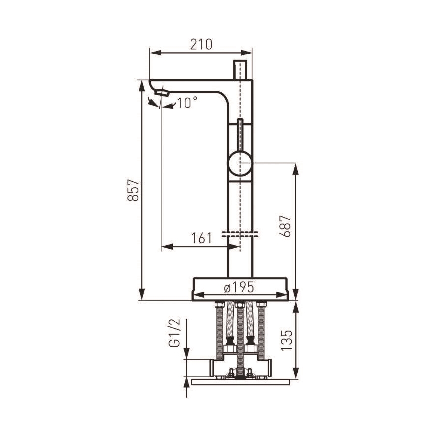 FERRO - Vabalt seisev vannikomplekt koos segistiga FIESTA läikiv kroom