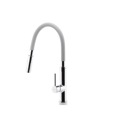 FERRO - Valamu kraan paindliku varrega läikiv kroom/hall