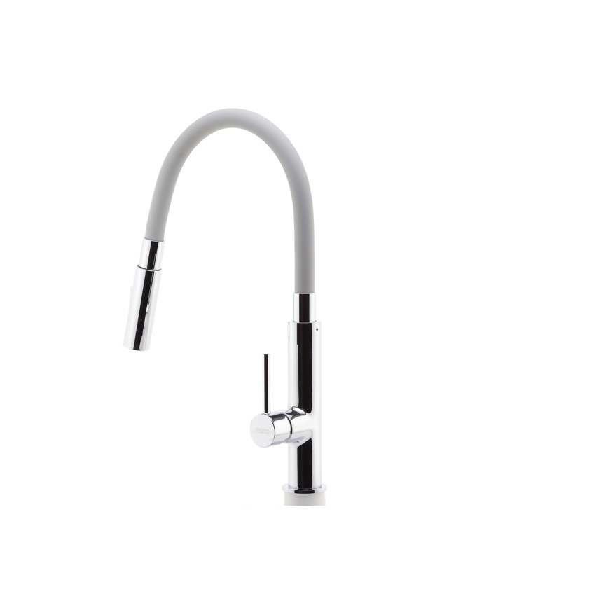 FERRO - Valamu kraan paindliku varrega läikiv kroom/hall