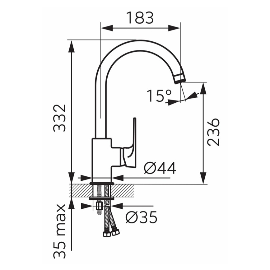 FERRO - Valamusegisti ALGEO SQUARE läikiv kroom